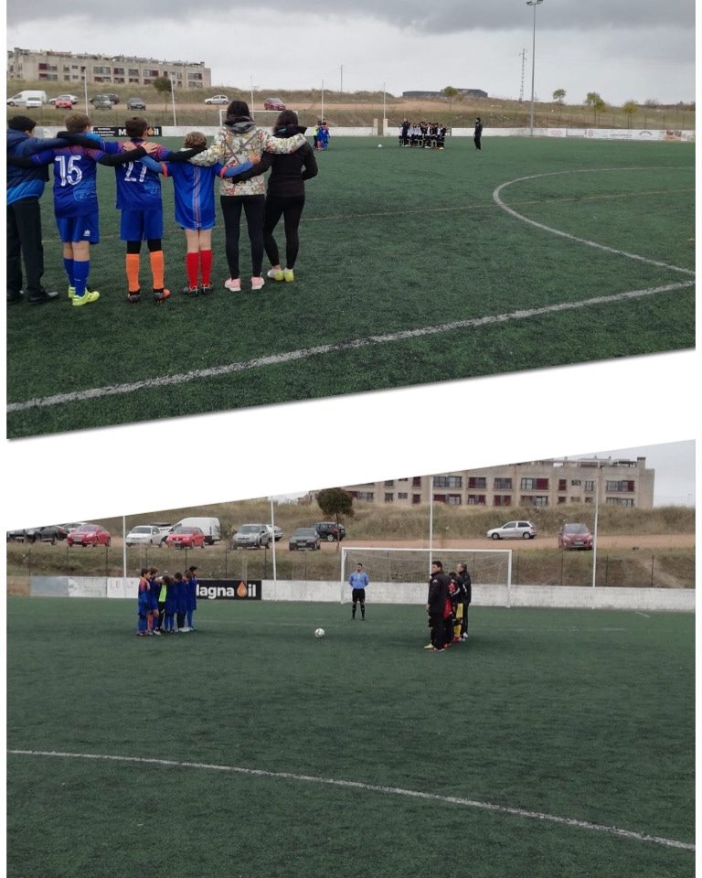 Partido gris del alevín de fútbol 8